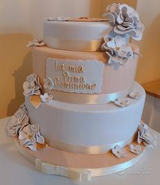 comunione cresima torta finta decorazione 