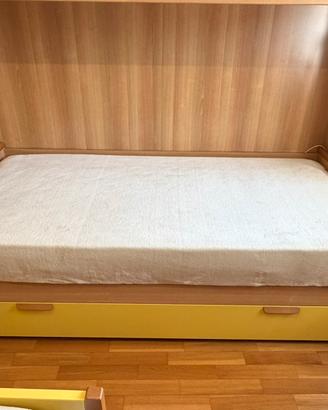 Letto singolo e letto a divano con contenitore