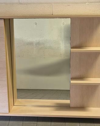 Mobile specchiera da bagno a parete legno chiaro