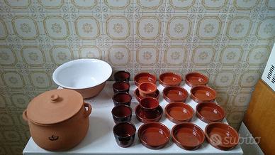 Stoviglie in terracotta, 22 pezzi