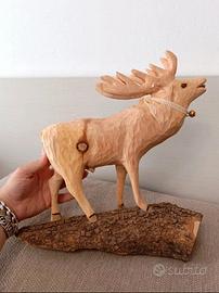 Grande scultura legno naturale artigianale 