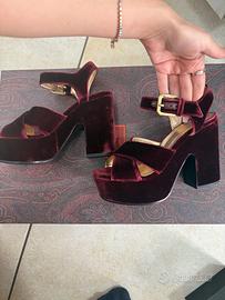 Etro Sandali platform, velluto.