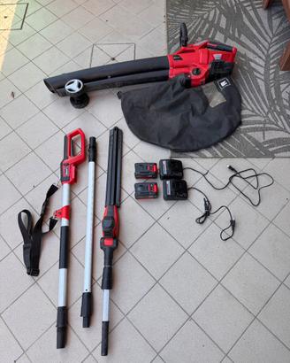 Tagliasiepi Telescopico + Soffiatore + Batterie