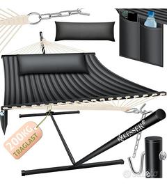 Amaca nuova doppia con telaio e cuscino per 2 prs