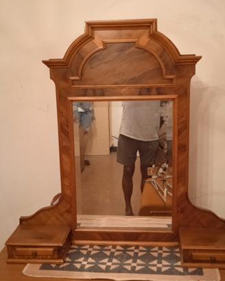 Specchiera toiletta con cassetti e specchio molato