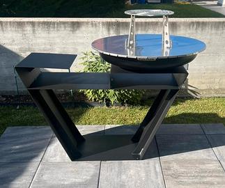 BBQ - Barbecue Trap verniciato, piano corrura inox