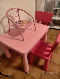 Set tavolino ikea con 3 sedie e scivolo
