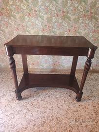 Tavolo consolle antico in legno stile impero