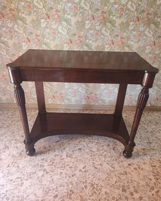 Tavolo consolle antico in legno stile impero