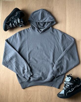 felpa con cappuccio grigia taglia S zara