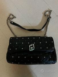 Borsa nera con stelle argentate Liujo da donna