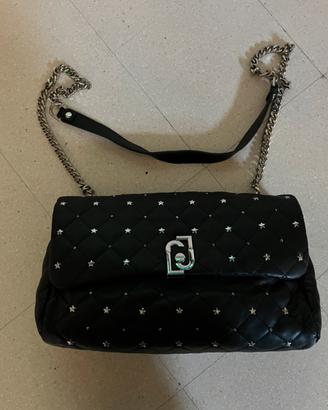 Borsa nera con stelle argentate Liujo da donna