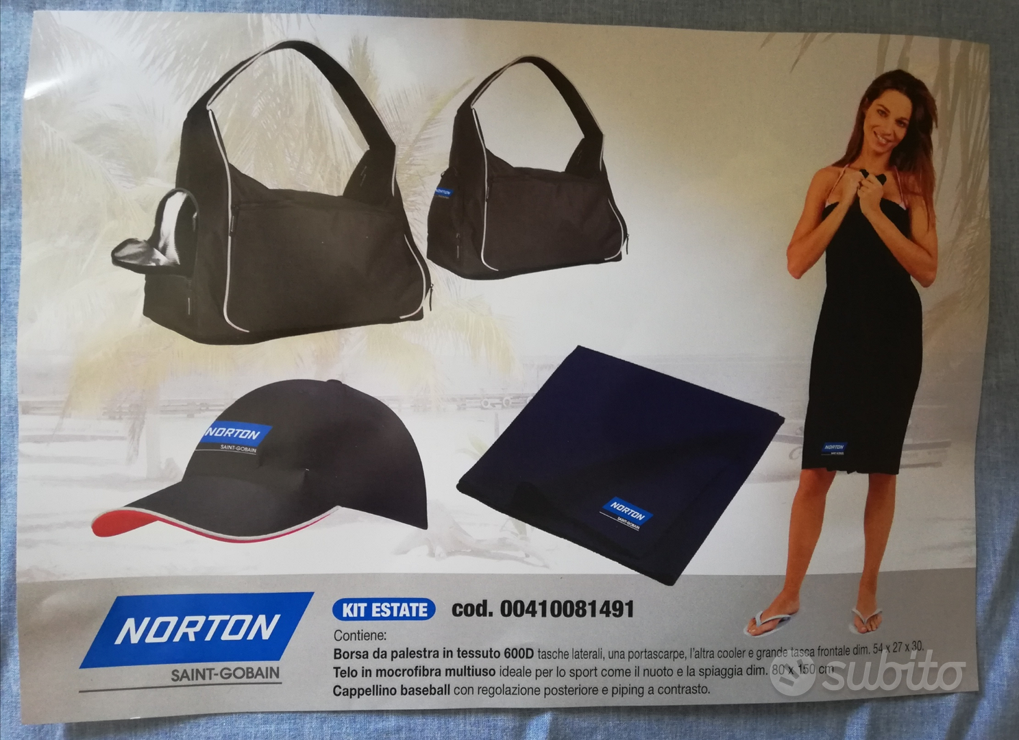 Kit palestra, borsa, telo microfibra e cappello - Sports In vendita a Verona