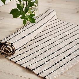 Torslev ikea, tappeto bianco/nero, 80x150cm