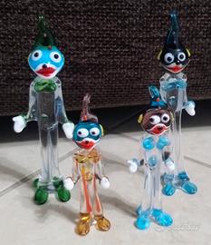 n. 4 Pagliacci Vetro Soffiato 