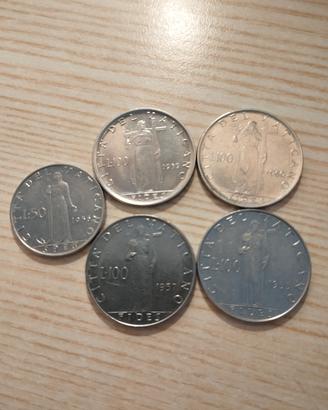 100 lire e 50 lire Acciaio Acmonital 
