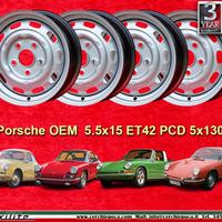 4 pz cerchi Porsche OE steel 5.5x15 ET42 5x130