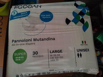 pannoloni per anziani L, traverse e sacche urina