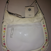 Borsa "Titolo by Basile". Lucida Bianca,Bordo con