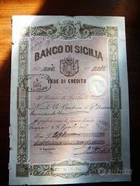 Fede di credito di 298 lire b.d.sicilia
