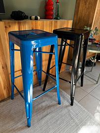 Coppia sgabelli Lix 75 cm in acciaio blu e nero