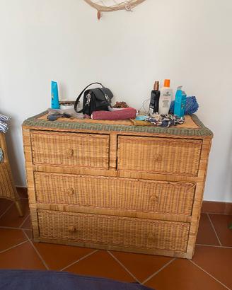 Cassettiera in rattan