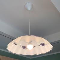 Lampadario vintage vetro fiorato ondulato
