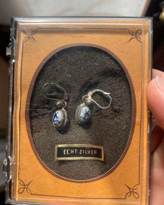 Orecchini in argento sterling 925 e ceramica