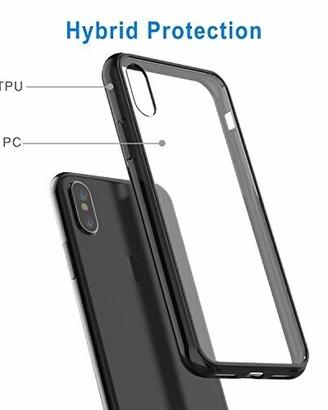 Custodia Trasparente e Nero per Apple iPhone X/XS