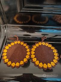 Presine all' uncinetto e guanti da forno