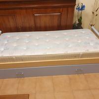 Letto singolo in legno + Rete + Materasso