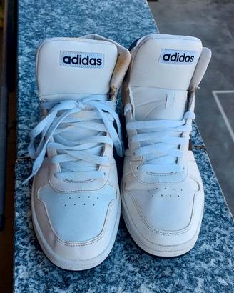 Scarpe Adidas Hoops 3.0 Mid Classic da uomo bianca