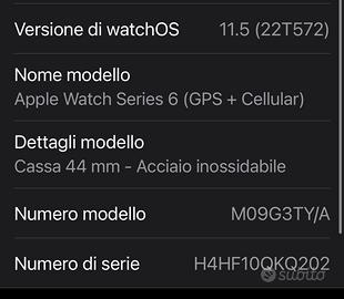 Apple watch serie 6 gps+cellular cassa 44mm