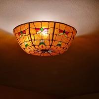 Plafoniera Stile Tiffany a Fiori/Libellule, Vetro
