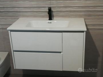 Mobile bagno sospeso con specchio e lampada led