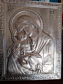 Grande icona madonna argento 925