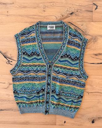 Maglione smanicato gilet cardigan Missoni vintage