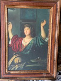 Dipinto su rame Giuditta con la testa di Oloferne.