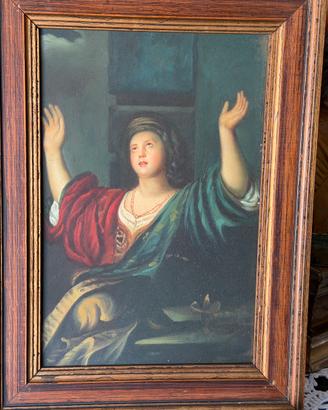Dipinto su rame Giuditta con la testa di Oloferne.