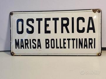 Targa Smaltata '70 Bombata "Ostetrica" 30x15 cm