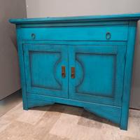 Credenza laccata turchese