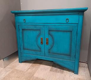 Credenza laccata turchese