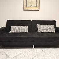 Divano letto in velluto nero