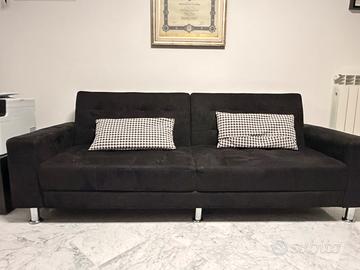 Divano letto in velluto nero
