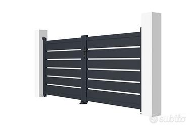 Cancello battente a due ante in alluminio 