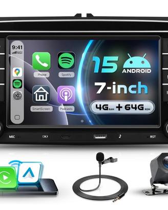 Autoradio Android 15 VW Golf 5/6 4+64GB Nuova