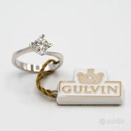 Anello oro bianco 18kt solitario Valentino M.5