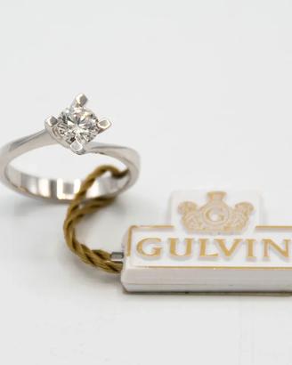 Anello oro bianco 18kt solitario Valentino M.5