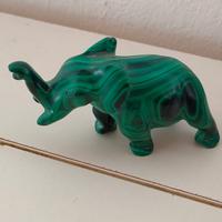 ELEFANTE in MALACHITE soprammobile da collezione