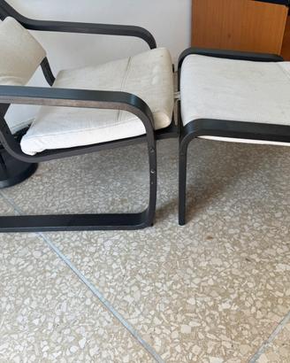 Poltrona con poggiapiedi